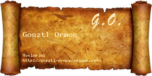 Gosztl Ormos névjegykártya
